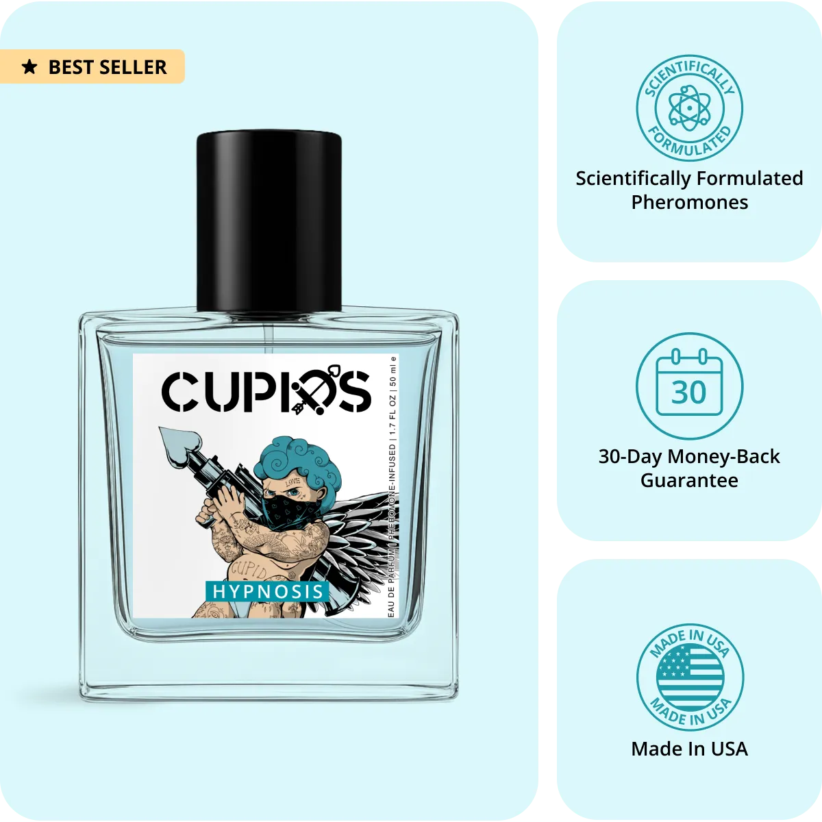 Cupids Hypnosis 2.0 Pheromone Men's Cologne: Magnetic Attraction & Confidence Boost